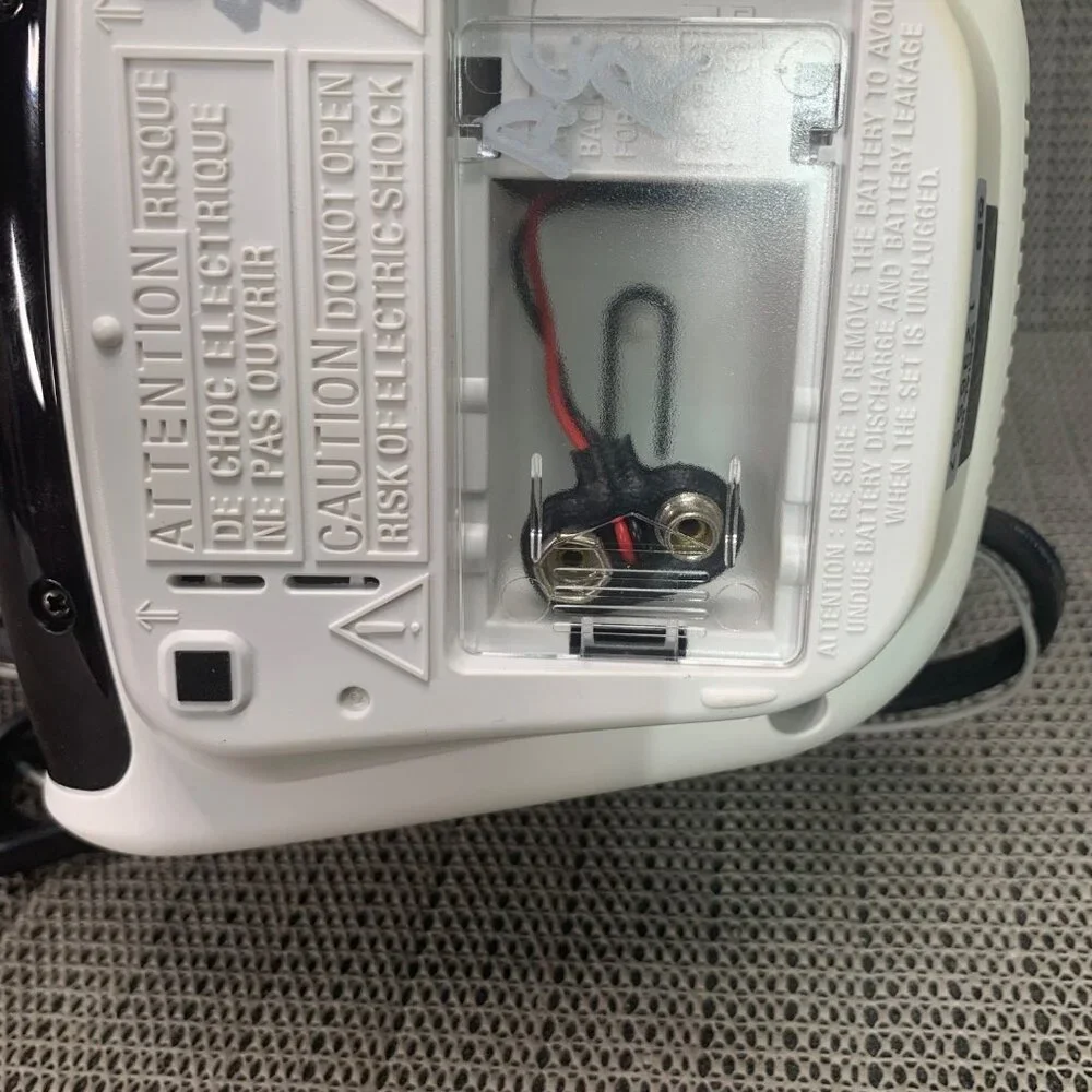 Sony White and Black Alarm Clock Radio